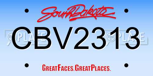 CBV2313 South Dakota License Plate