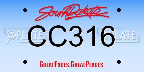 CC316 South Dakota License Plate