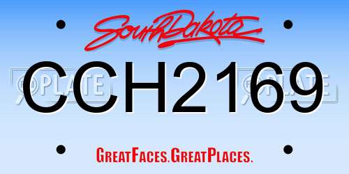CCH2169 South Dakota License Plate