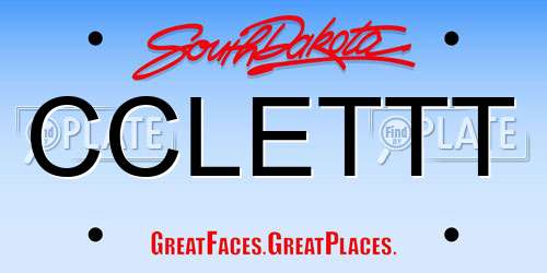 CCLETTT South Dakota License Plate