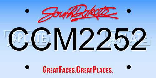 CCM2252 South Dakota License Plate