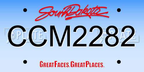 CCM2282 South Dakota License Plate