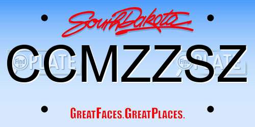 CCMZZSZ South Dakota License Plate