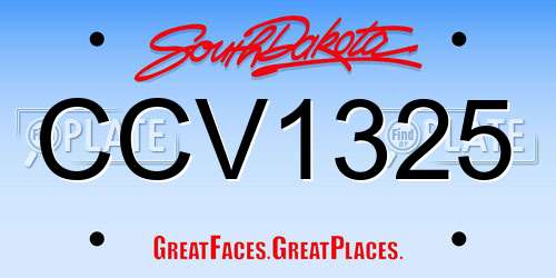 CCV1325 South Dakota License Plate