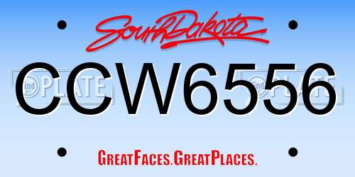 CCW6556 South Dakota License Plate