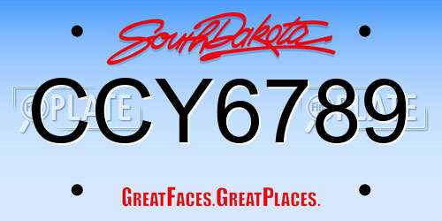 CCY6789 South Dakota License Plate