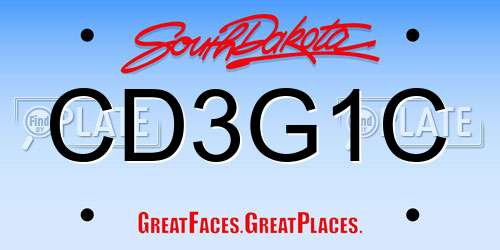 CD3G1C South Dakota License Plate