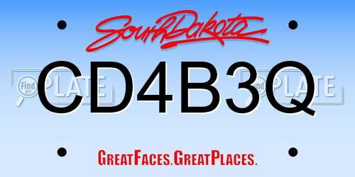 CD4B3Q South Dakota License Plate