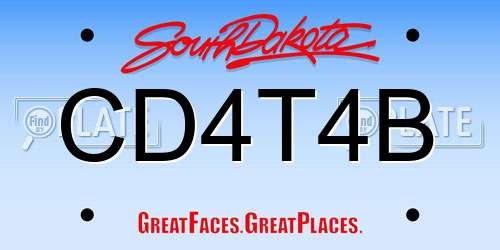 CD4T4B South Dakota License Plate
