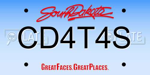 CD4T4S South Dakota License Plate