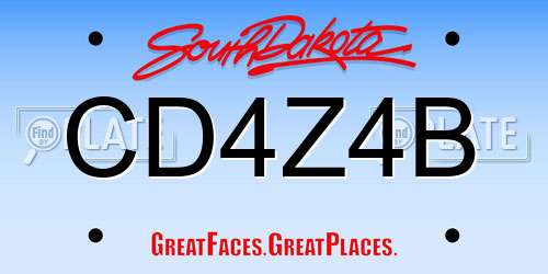 CD4Z4B South Dakota License Plate