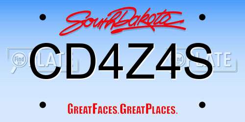 CD4Z4S South Dakota License Plate
