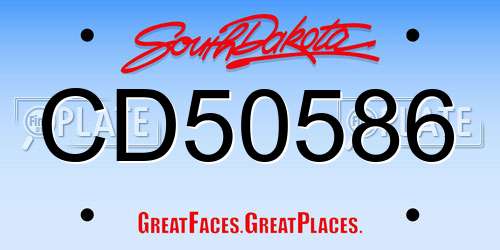 CD50586 South Dakota License Plate