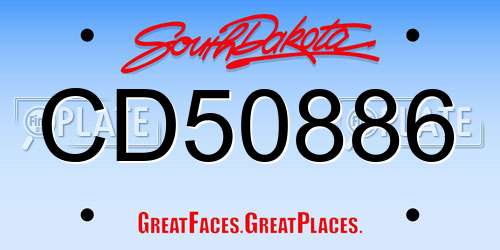 CD50886 South Dakota License Plate