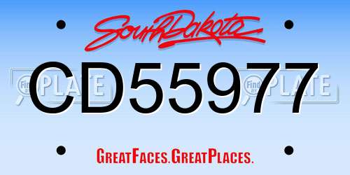 CD55977 South Dakota License Plate