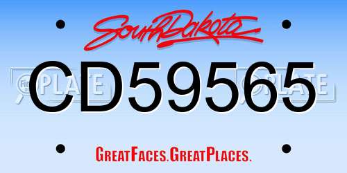 CD59565 South Dakota License Plate