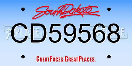 CD59568 South Dakota License Plate