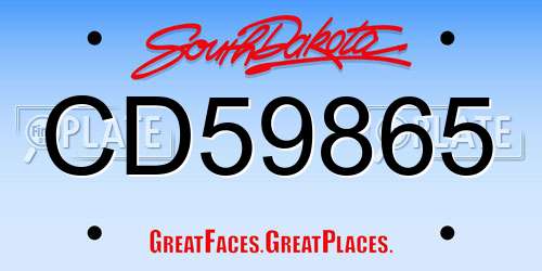 CD59865 South Dakota License Plate