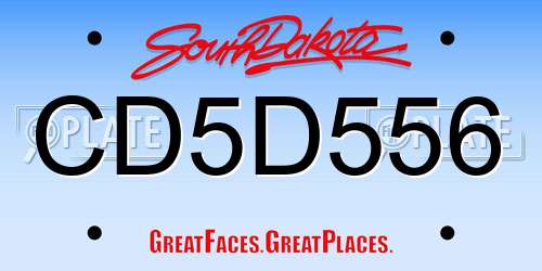 CD5D556 South Dakota License Plate