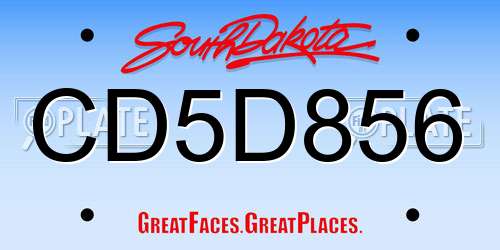 CD5D856 South Dakota License Plate
