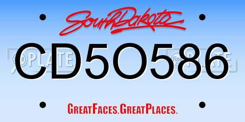 CD5O586 South Dakota License Plate