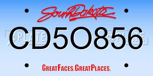 CD5O856 South Dakota License Plate