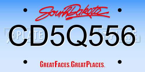 CD5Q556 South Dakota License Plate