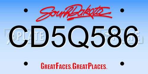 CD5Q586 South Dakota License Plate