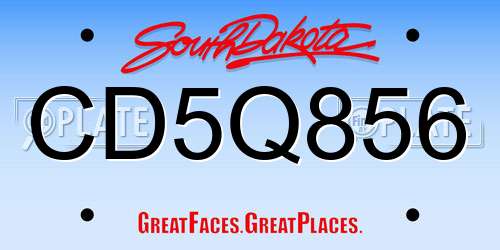 CD5Q856 South Dakota License Plate
