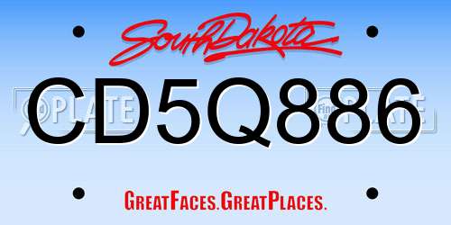 CD5Q886 South Dakota License Plate