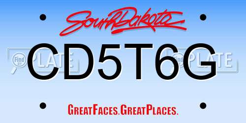 CD5T6G South Dakota License Plate