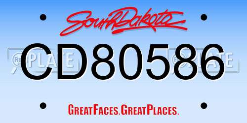 CD80586 South Dakota License Plate