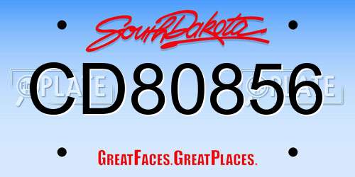 CD80856 South Dakota License Plate