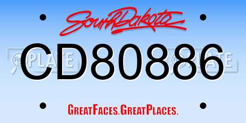 CD80886 South Dakota License Plate
