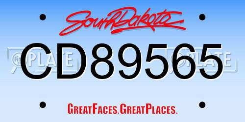 CD89565 South Dakota License Plate