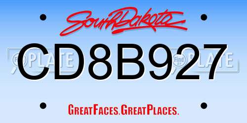 CD8B927 South Dakota License Plate