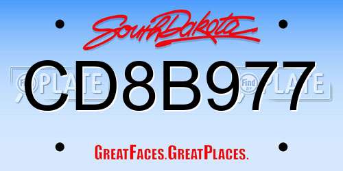 CD8B977 South Dakota License Plate