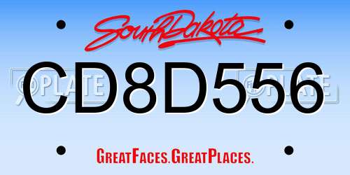 CD8D556 South Dakota License Plate
