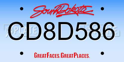CD8D586 South Dakota License Plate