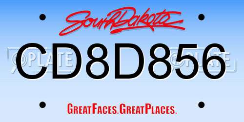 CD8D856 South Dakota License Plate