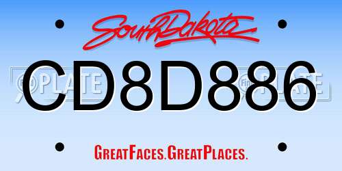 CD8D886 South Dakota License Plate