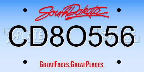 CD8O556 South Dakota License Plate