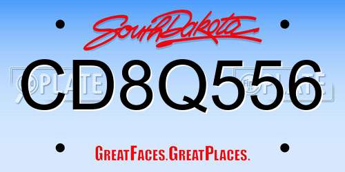CD8Q556 South Dakota License Plate