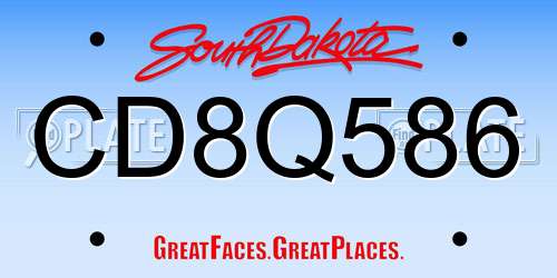 CD8Q586 South Dakota License Plate