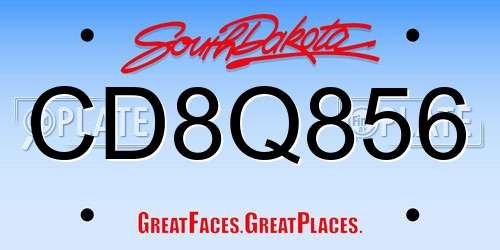 CD8Q856 South Dakota License Plate