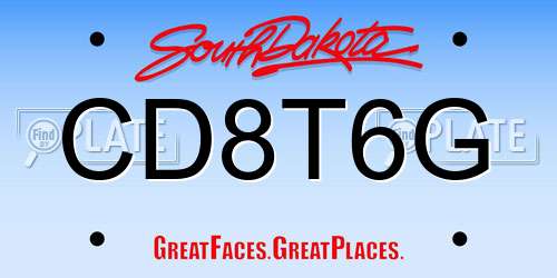 CD8T6G South Dakota License Plate