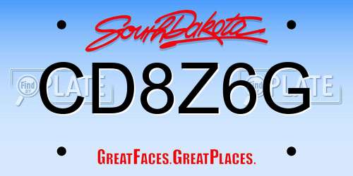 CD8Z6G South Dakota License Plate