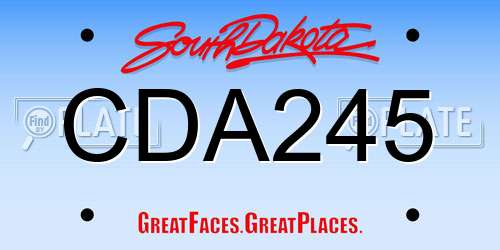 CDA245 South Dakota License Plate
