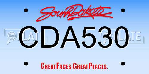 CDA530 South Dakota License Plate