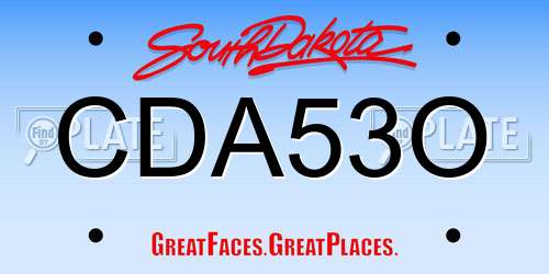 CDA53O South Dakota License Plate